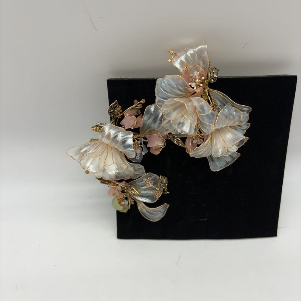 IRIS APFEL 1,2,3pcs Crystal Leaf Flower Barrette Hair Pins Bridal